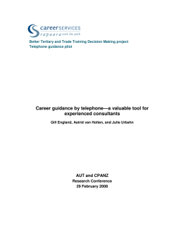 Career guidance by telephone—a valuable tool for