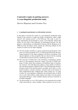 Contrastive topics in pairing answers