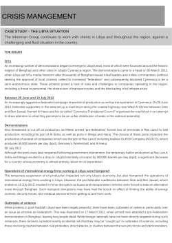 Case Study Libya - The Inkerman Group