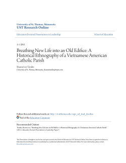 A Historical Ethnography of a Vietnamese American Catholic Parish