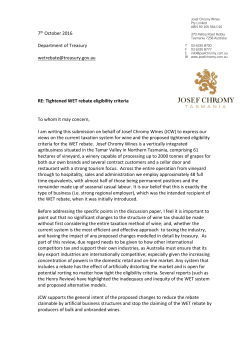 Tightened WET rebate eligibility criteria To whom