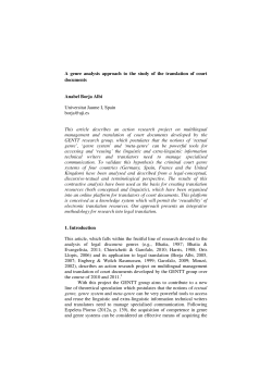 A genre analysis approach to the study of the translation of court