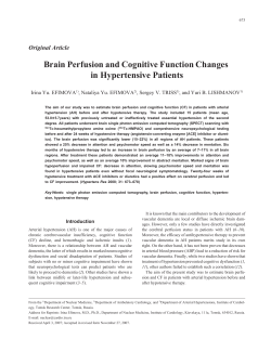 Brain Perfusion and Cognitive Function Changes in