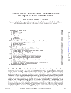 Exercise-Induced Oxidative Stress: Cellular Mechanisms