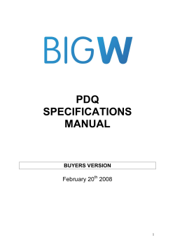 pdq specifications manual