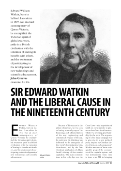 sIr eDwarD watkIn anD tHe LIberaL cause In tHe nIneteentH century