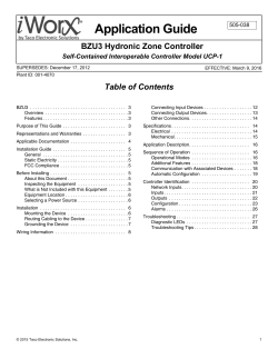 BZU3 Hydronic Zone Controller