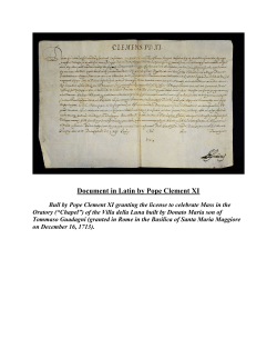 Document in Latin by Pope Clement XI