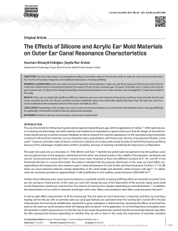 The Effects of Silicone and Acrylic Ear Mold Materials on Outer Ear