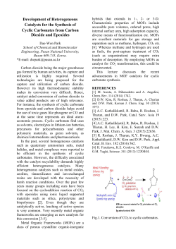 Development of Heterogeneous Catalysts for the Synthesis of Cyclic