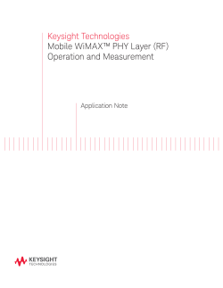 Keysight Technologies Mobile WiMAX&trade; PHY Layer (RF) Operation