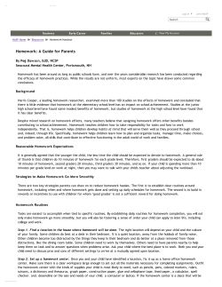 Homework: A Guide for Parents - Missouri Association of School