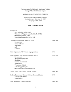 The Association for Diplomatic Studies and Training Foreign Affairs