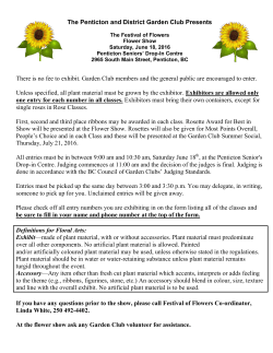 The Penticton and District Garden Club Presents There is no fee to