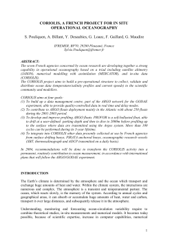 CORIOLIS, A FRENCH PROJECT FOR IN SITU OPERATIONAL