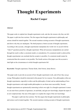 Thought Experiments