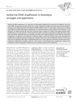 Isothermal DNA amplification in bioanalysis