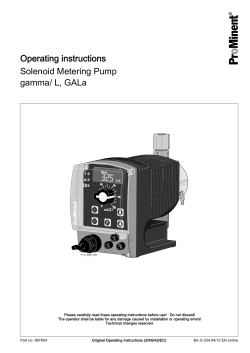 Gamma/L Operating Instructions - ProMinent Fluid Controls, Inc.