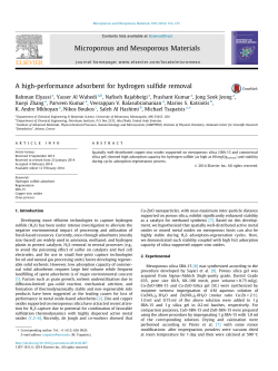 A high-performance adsorbent for hydrogen sulfide removal