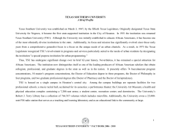 General Information - Texas Southern University