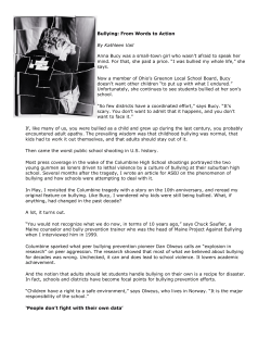 Bullying From Words to Action - Nevada Association of School Boards