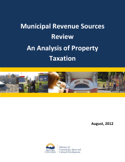 An Analysis of Property Taxation - Ministry of Community, Sport and