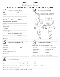 registration and health intake form
