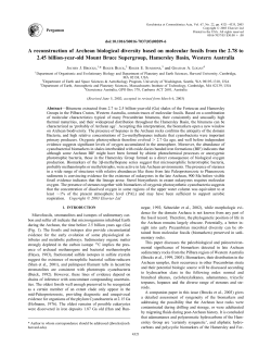 A reconstruction of Archean biological diversity - SHRIMP