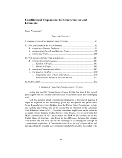 Constitutional Utopianism: An Exercise in Law and Literature