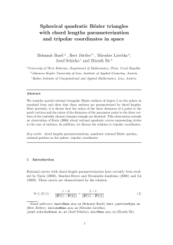 Spherical quadratic B&eacute;zier triangles with chord lengths