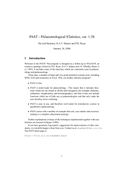 PAST - PAlaeontological STatistics, ver. 1.38
