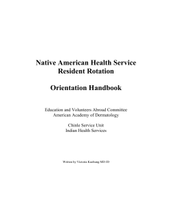 Native American Health Service Resident Rotation Orientation
