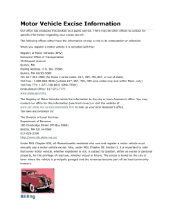 Motor Vehicle Excise Information