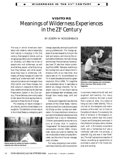 Meanings of Wilderness Experiences in the 21st