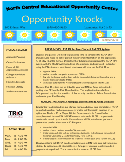 Opportunity Knocks - Mount Wachusett Community College