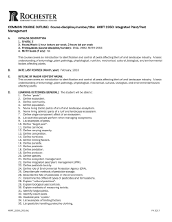 Course discipline/number/title: HORT 2350: Integrated Plant/Pest