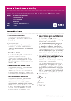SEEK 2016 Notice of AGM and proxy form
