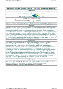 A Plea for a European Semi-Parliamentary and Semi