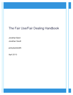 The Fair Use/Fair Dealing Handbook