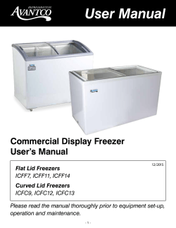 User Manual - Avantco Refrigeration