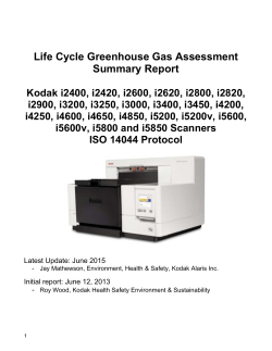 Life Cycle Greenhouse Gas Assessment Summary