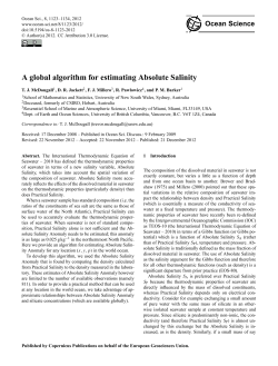 A global algorithm for estimating Absolute Salinity