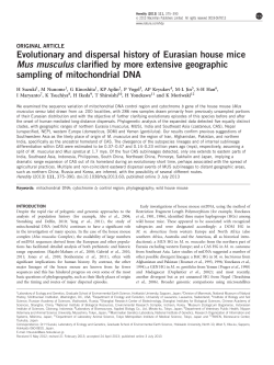 Evolutionary and dispersal history of Eurasian house mice Mus