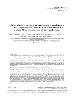 Stable C and N isotope concentration in several tissues of the
