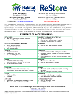 Donation Guidelines - Habitat for Humanity of Williamson County