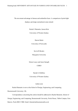 MOVEMENT ADVANTAGE IN FAMOUS AND UNFAMILIAR FACES