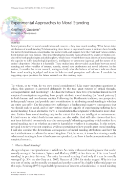 Experimental Approaches to Moral Standing