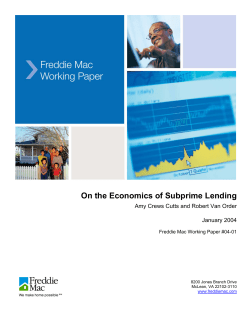 On the Economics of Subprime Lending