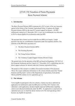 Revenue Commissioner Guide to Basic Payment Entitlements