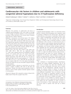 Cardiovascular risk factors in children and adolescents with